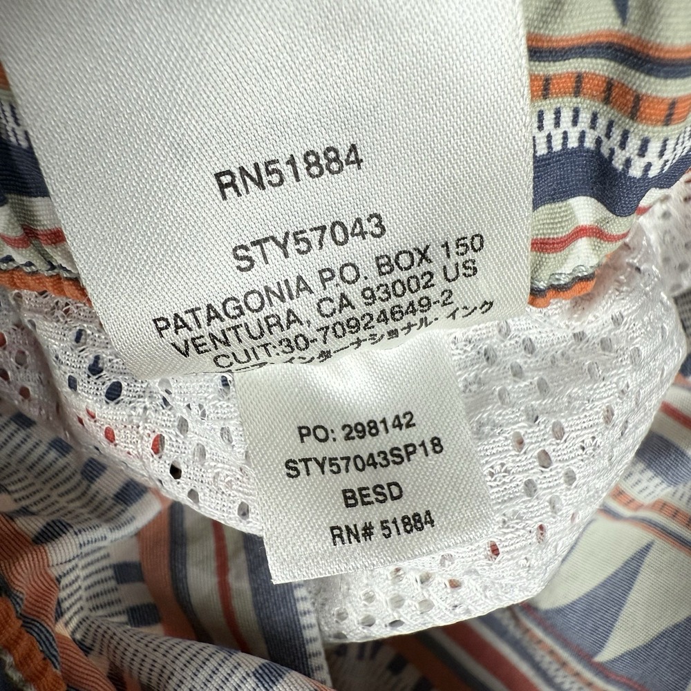 Patagonia Baggies Shorts Womens S Orange Blue Geometric Tribal Print 57043 - Picture 11 of 13